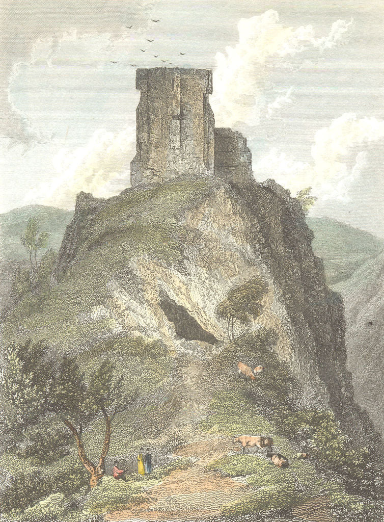 DERBYS. Peveril Castle, Derbyshire. Westall-Finden 1830 old antique print